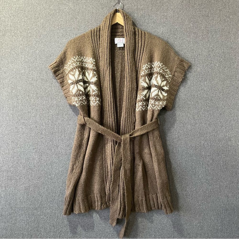 Cozy Knit Sleeveless Cardigan Vest with Tie Belt | NWOT | Small (Relaxed Fit)